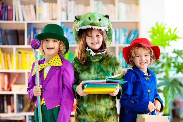 school kids dressed in costumes